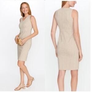 J McLaughlin Tan Paulson Gingham Dress size 10